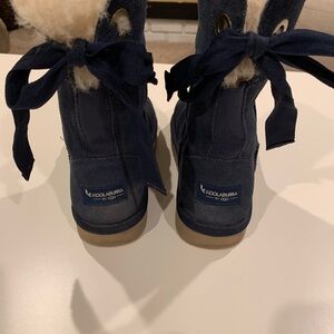 Koolaburra by UGG Blue Suede Boots with Ribbon Laces